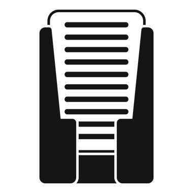 Ofis kağıdı tepsisinin siyah beyaz simgesi önemli belgeler içeriyor.