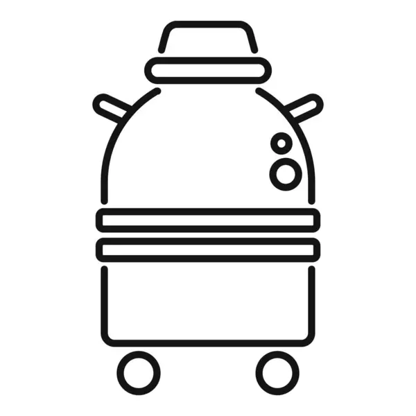 stock vector Line drawing icon of a cryobank storing biological material at very low temperatures