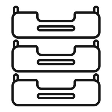 Bir veri sunucusunun basit siyah beyaz simgesi, şirketler için bulut depolama teknolojisini temsil ediyor