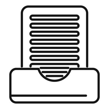 Ofis rutini kavramını temsil eden kağıt belgelerle dolu arşiv kutusunun satır simgesi