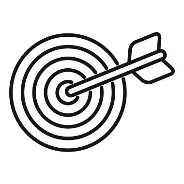 Hedefin merkezine isabet eden basit bir ok simgesi, bir hedefe ulaşmayı temsil eder