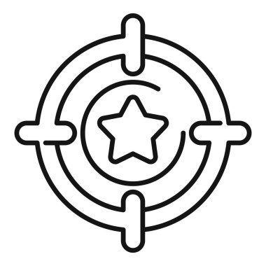 Müşteri odaklı bir yıldızı olan bir pazarlama hedef kitlesinin satır sanat simgesi