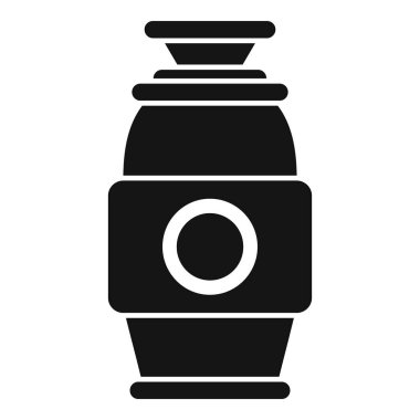 Laboratuvar araştırmaları için bir biyo-reaktörün siyah silueti, mikroorganizmaların çoğalması ve hücre yetiştirilmesi