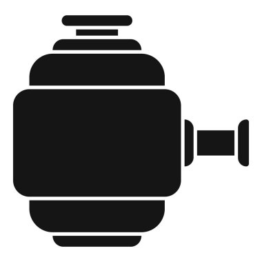 Bir arabanın siyah silueti motoru çalıştırır elektrik enerjisini mekanik enerjiye çevirir