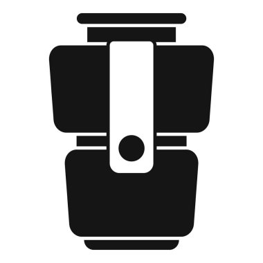 Basit bir kabartma tarzı simgesi, evde veya ofiste sıcak içecek yapmak için modern bir kahve makinesi.