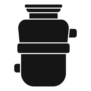 Çöp öğütücü ünitesinin simgesi. Mutfak lavaboları için uygun bir alet.