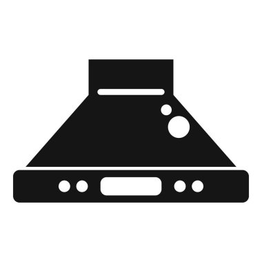 Siyah mutfak kaputu havalandırıyor ve havayı temizliyor.