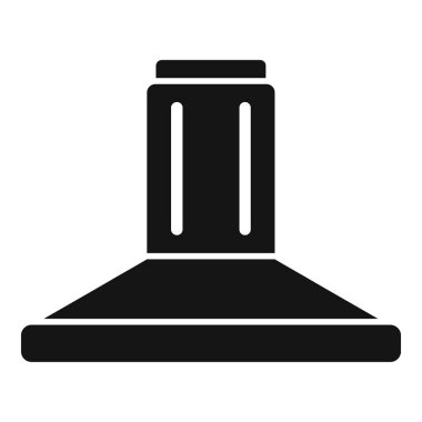 Modern mutfak kaputu beyaz arkaplanda izole edilmiş basit bir şekilde buhar simgesini kaldırıyor