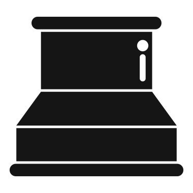 Sıvı depolamak için büyük siyah metal bir su tankının basit simgesi