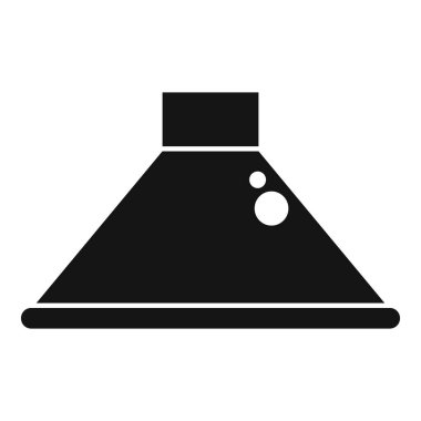 Mutfak kaputunun basit siyah beyaz simgesi yemek kokularını filtreler.