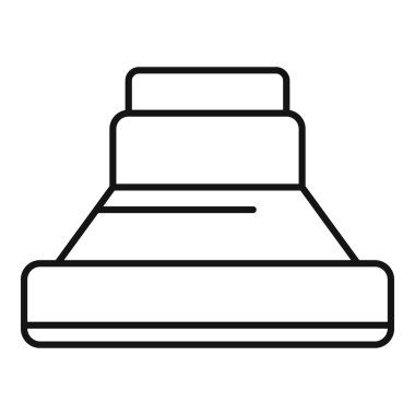 Yatak odasında duran iki yastıklı rahat çift kişilik yatak, çizgili doğrusal simge