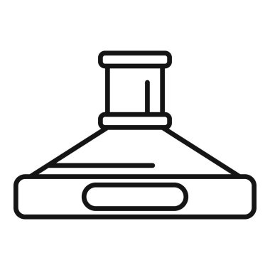 Fırın kaputu sökücü vantilatörünün çizgi çizimi, mutfaktaki havayı temizliyor.
