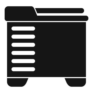 Elektrik kesintisi sırasında elektrik sağlayan taşınabilir bir güç jeneratörünün siyah silueti.