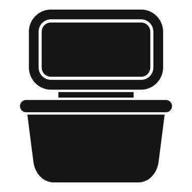 Bir beslenme çantasını temsil eden basit siyah kabartma, uygulamalar veya web siteleri için idealdir