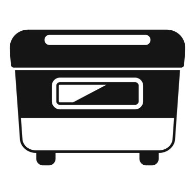 Beyaz arkaplanda izole edilmiş basit bir şekilde yemek simgesi oluşturan modern çoklu fırın