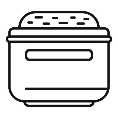 Buharda pişen sebzeler, et ve balıklar için modern elektrikli çoklu fırının çizgi simgesi