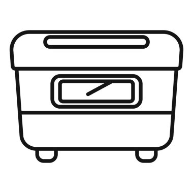 Çoklu fırının taslak stil ikonu, sağlıklı yemek pişirmek için çok yönlü bir mutfak aleti