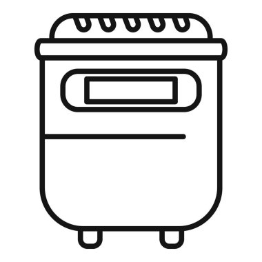 Kısa bacaklar üzerinde duran biyolojik tehlike konteynırının çizgi simgesi