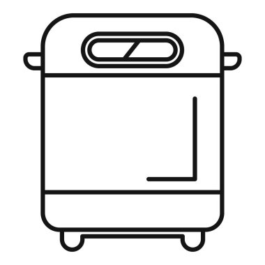 Buharlı yemek ikonu taslağı için çoklu pişirme aleti, sağlıklı yemek pişirmek için mutfak aleti