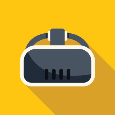 Sarı arka planda görüntülenen sanal gerçeklik kulaklığı