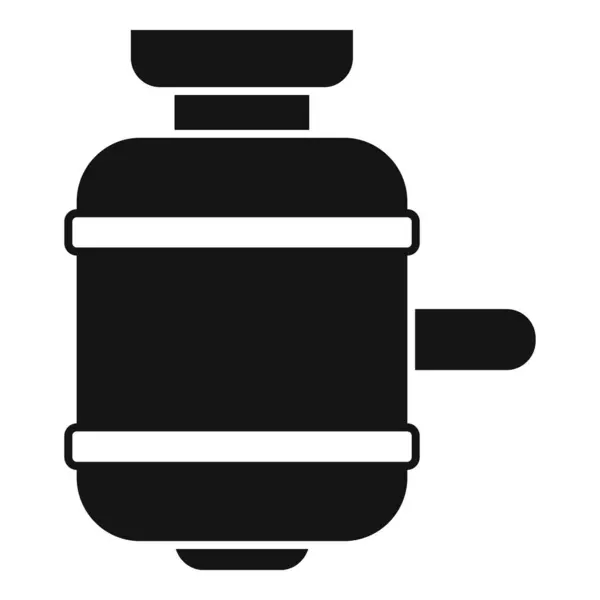 stock vector Black silhouette icon depicting a car expansion tank, essential for regulating coolant levels and pressure within the cooling system