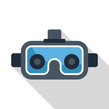 Sanal gerçeklik kulaklığı düz tasarım biçim simgesinde sürükleyici bir deneyim yaratıyor