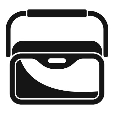 Siyah siluet bir beslenme çantasının sapı kaldırılmış