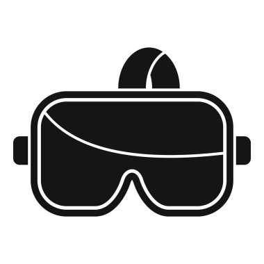 Vr gözlükleri beyaz arkaplanda basit bir şekilde yeni sanal dünya simgesini sunar