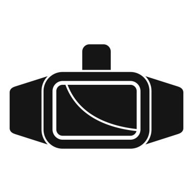 Kıvrık çizgi simgesini gösteren Vr gözlükleri, basit biçim