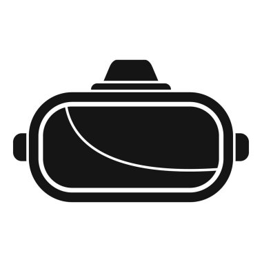 Modern teknolojiyi kucaklayan bir VR kulaklığının siyah simgesi