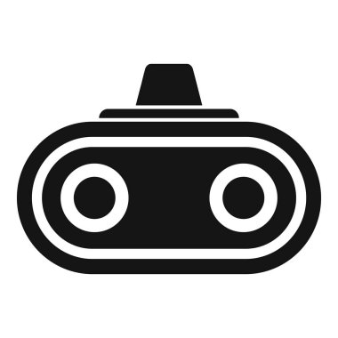 Siyah gözlük silueti, beyaz arkaplanda izole edilmiş.