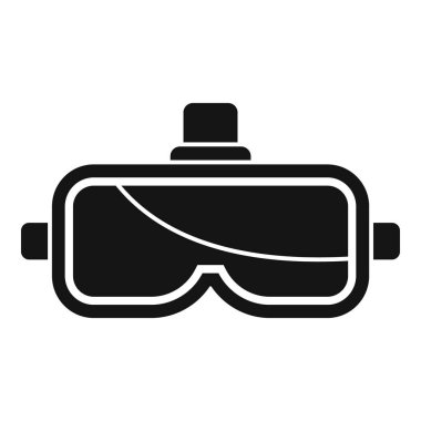 Sanal gerçeklik kavramını temsil eden basit siyah VR gözlüğü simgesi