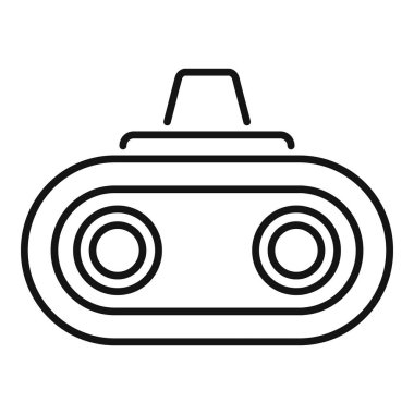 Sanal gerçeklik kulaklığı simgesi dijital dünyayı gösteriyor