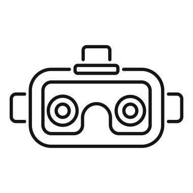 Sanal gerçeklik teknolojisinin büyüleyici yeteneklerini vurgulayan bir vr kulaklığının çizgi resim simgesi
