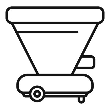 Akıllı tarım makinesi sahaya yeni ekinler ekiyor, çizgi simgesi tasarımı