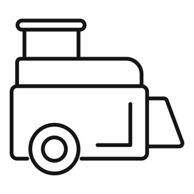 Havaalanı zemininde bagaj taşıyan bir otobüsün simgesi