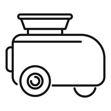 Bagaj rafı olan bir karavan. Bavulları en üstte taslak şeklinde taşır.