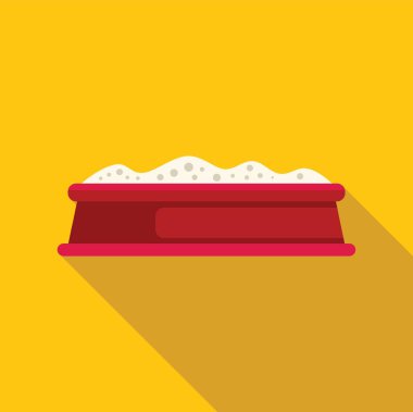 Kum dolu kırmızı kum havuzu, çocukluk, yaz veya oyun zamanı gibi kavramları resmetmek için mükemmel.