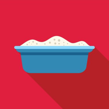 Kum havuzu dolu, kırmızı arka planda izole edilmiş, çocukluk, oyun ve eğlence kavramı