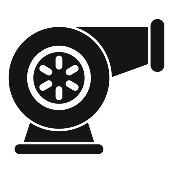 stock vector Black silhouette icon of a turbocharger, a common car engine part that increases power