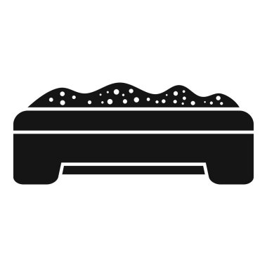 Çocuk parkında oynayan çocuklar için kum dolu kum havuzu simgesi