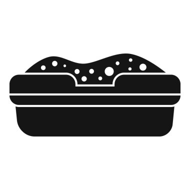 Kum dolu kedi kumu kutusunun siyah sembolü kedi hijyeni ve temizliği teşvik ediyor.