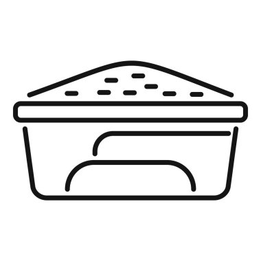 Tohum ekmek için toprak dolu plastik bir kap aç, beyaz arka planda izole edilmiş.