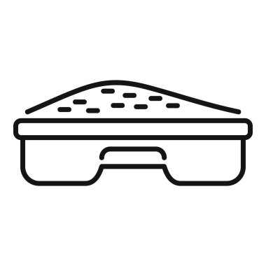 Kedi kumu dolu kedi kumu kutusunun basit çizimi.