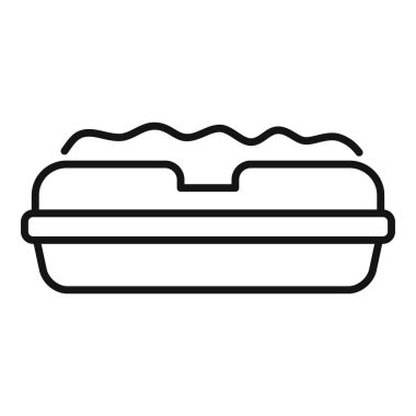 Beslenme çantasının çizgi simgesi, yemek teslimatını ya da paket servisi temsil ediyor.