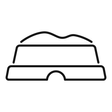 Aç bir evcil hayvanın gelip yemek yemesi için hazır bir köpek kasesinin basit çizimi.