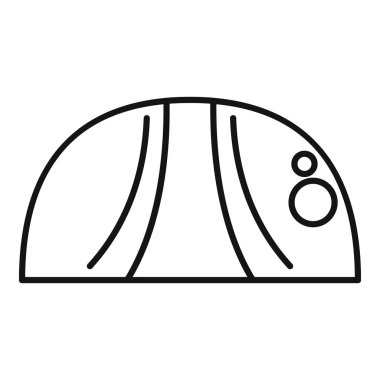 Çizgiler ve daireler çizili inşaat miğferi simge dış çizim vektörü