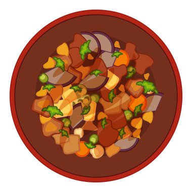 Yumuşak et ve taze sebzelerle yapılan lezzetli güveç.