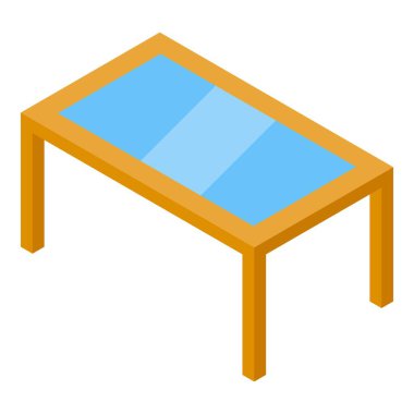 Basit cam ofis masası beyaz arka planda duruyor.