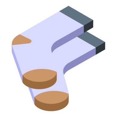 Topuklu çorap ve parmak güçlendirme izometrik simgesi indirmeye hazır.